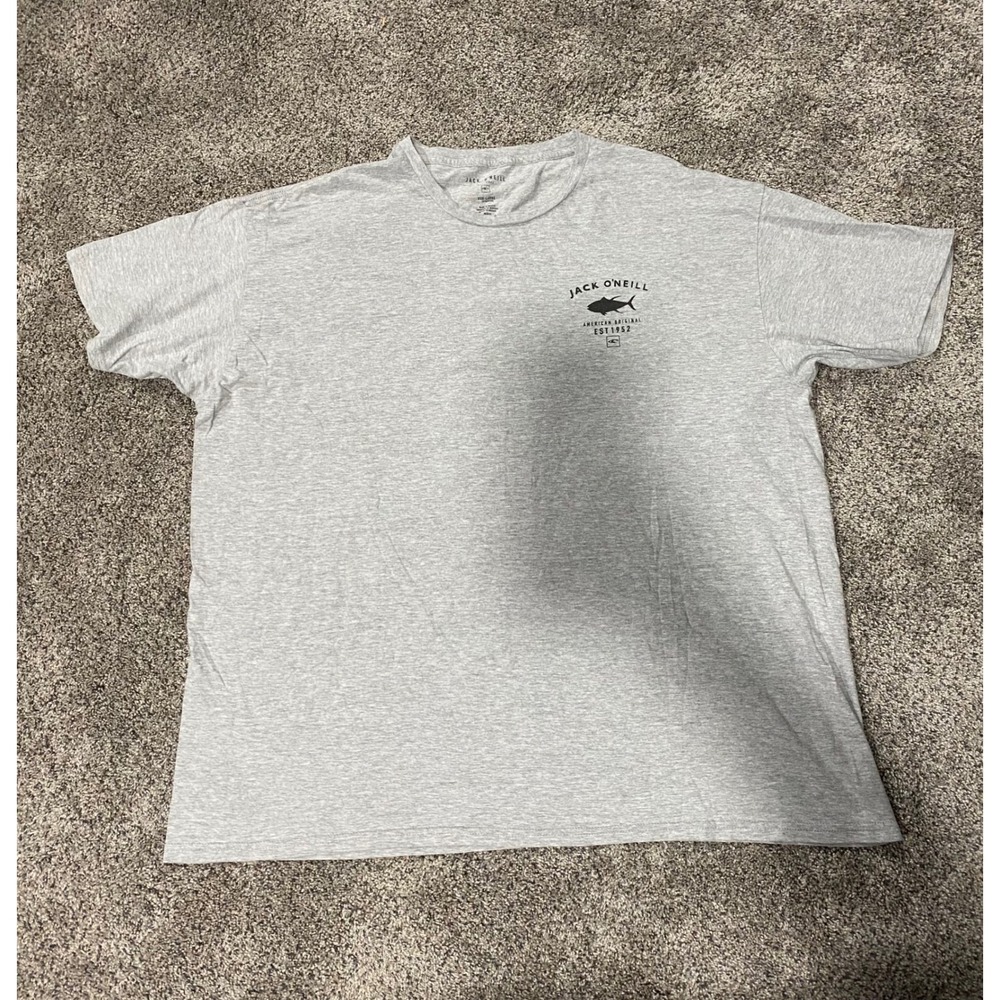 Jack O'Neill Mens 3XL Gray Dropping Lines Tuna Fishing Graphic T-Shirt Heather